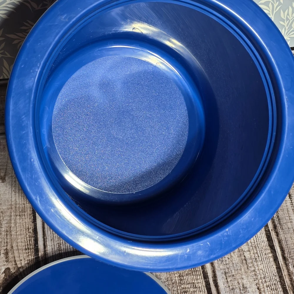 Vintage Tupperware Ice Bucket Blue 1683-3, 1684-2, 1418-1